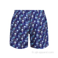 Short de plage imprimé avec cordon de serrage Trunks Maillots de bain pour hommes